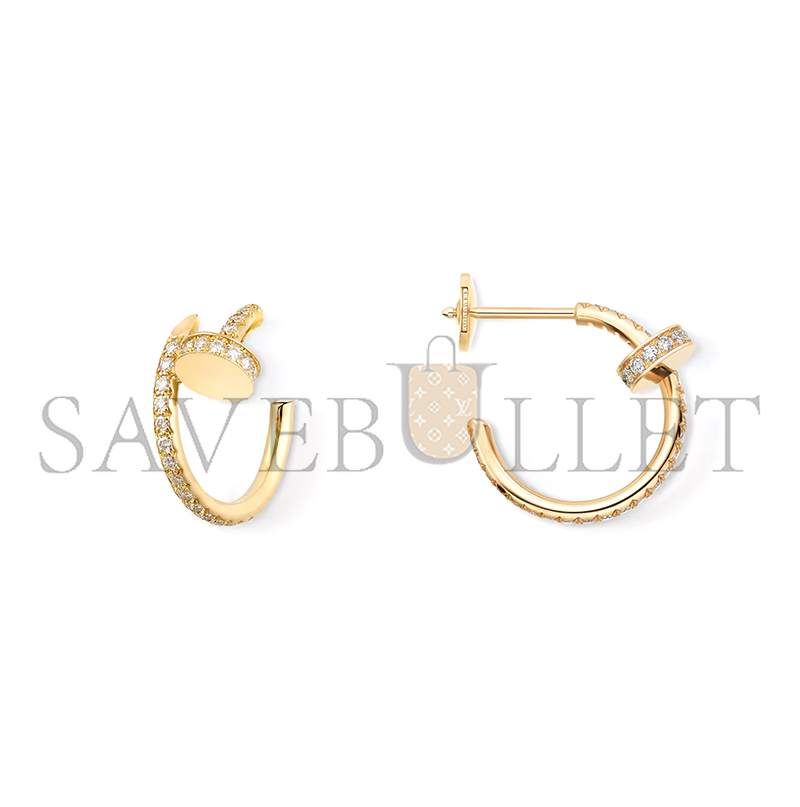 CARTIER JUSTE UN CLOU HOOP EARRINGS, SMALL MODEL, PAVED B8301430 CARTIER JUSTE UN CLOU HOOP EARRINGS, SMALL MODEL, PAVED B8301430